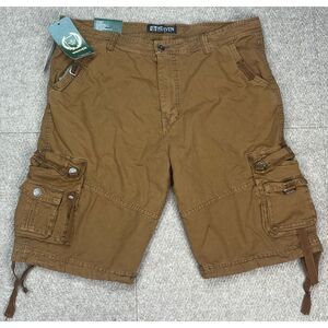 Wenven Men's Rust Cotton Twill Cargo Shorts‎ Size 40